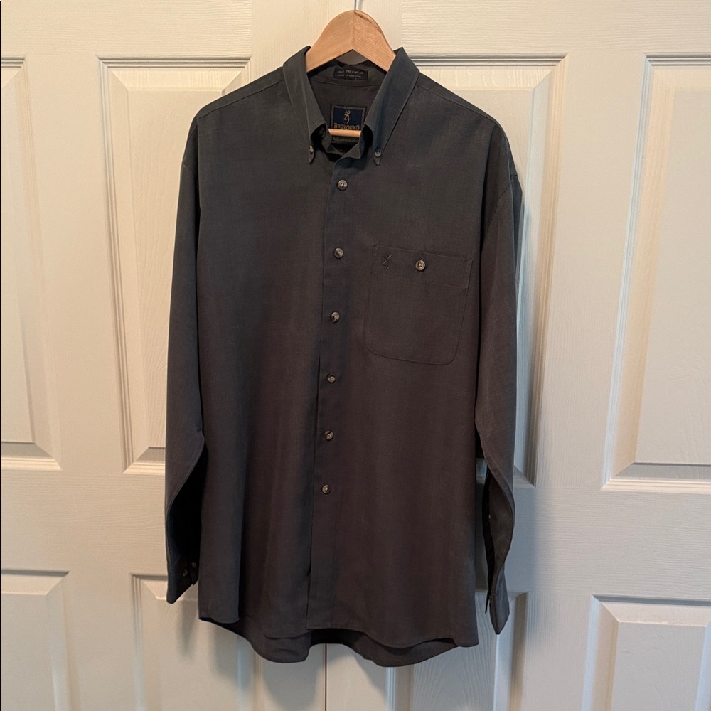 Men's Browning Gold RBO Trekwear Charcoal Button Down Collared Shirt